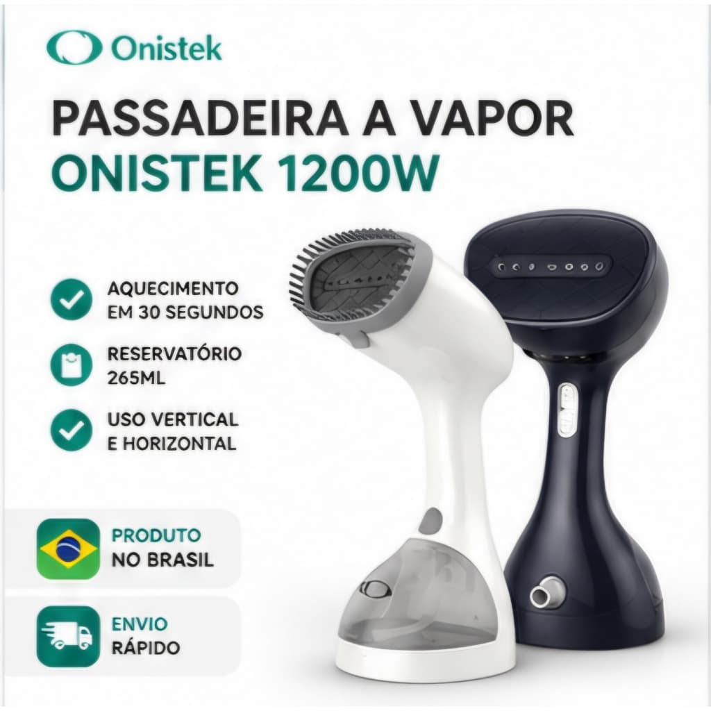 Passadeira A Vapor Portátil Onistek 1200W 265ml Para Roupas Escolha 127V ou 220V