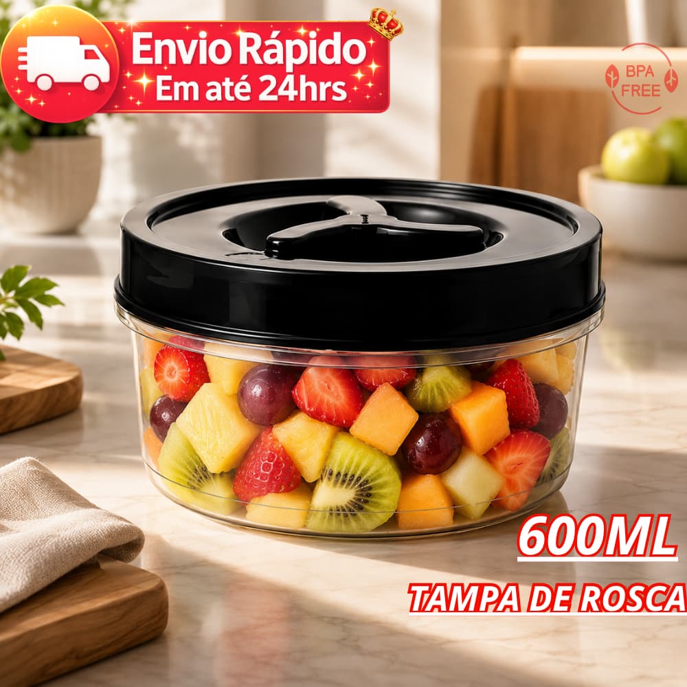 Jogos de  Potes com Rosca 600ml GRANDE Reforçado Temperos Legumes Frutas