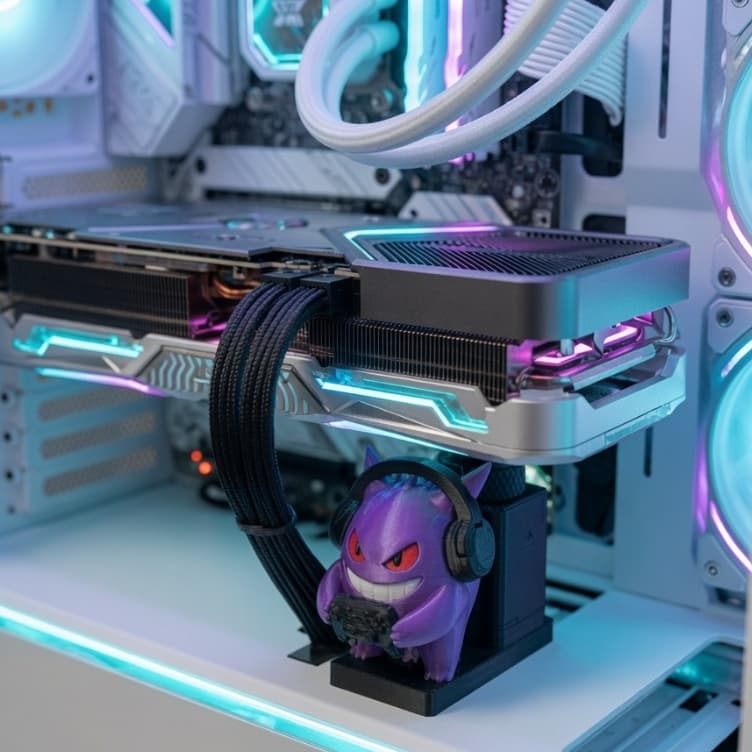 Suporte para Placa de Vídeo POKEMON Genga Pikachu exclusivo – GPU Ajustável Gamer Universal