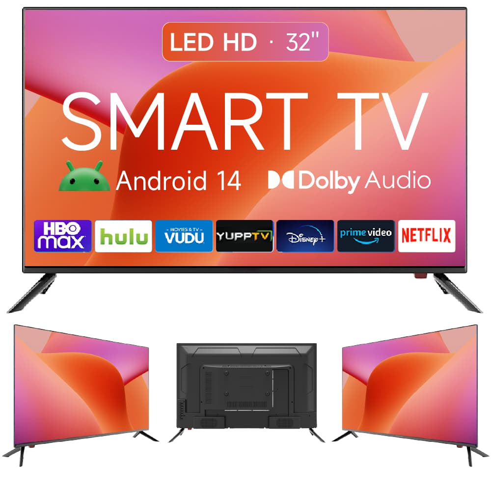Smart Tv 32" HD | Android 14 | 2 HDMI + À Prova de Umidade | Wi-fi 100v/240v