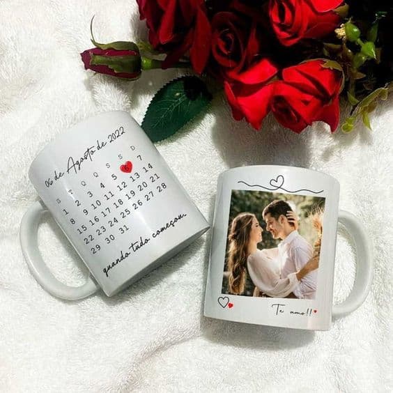 🌟 Caneca Data Aniversario Música Fotos personalizada Presente Criativo Namorados Casal Calendario🌟