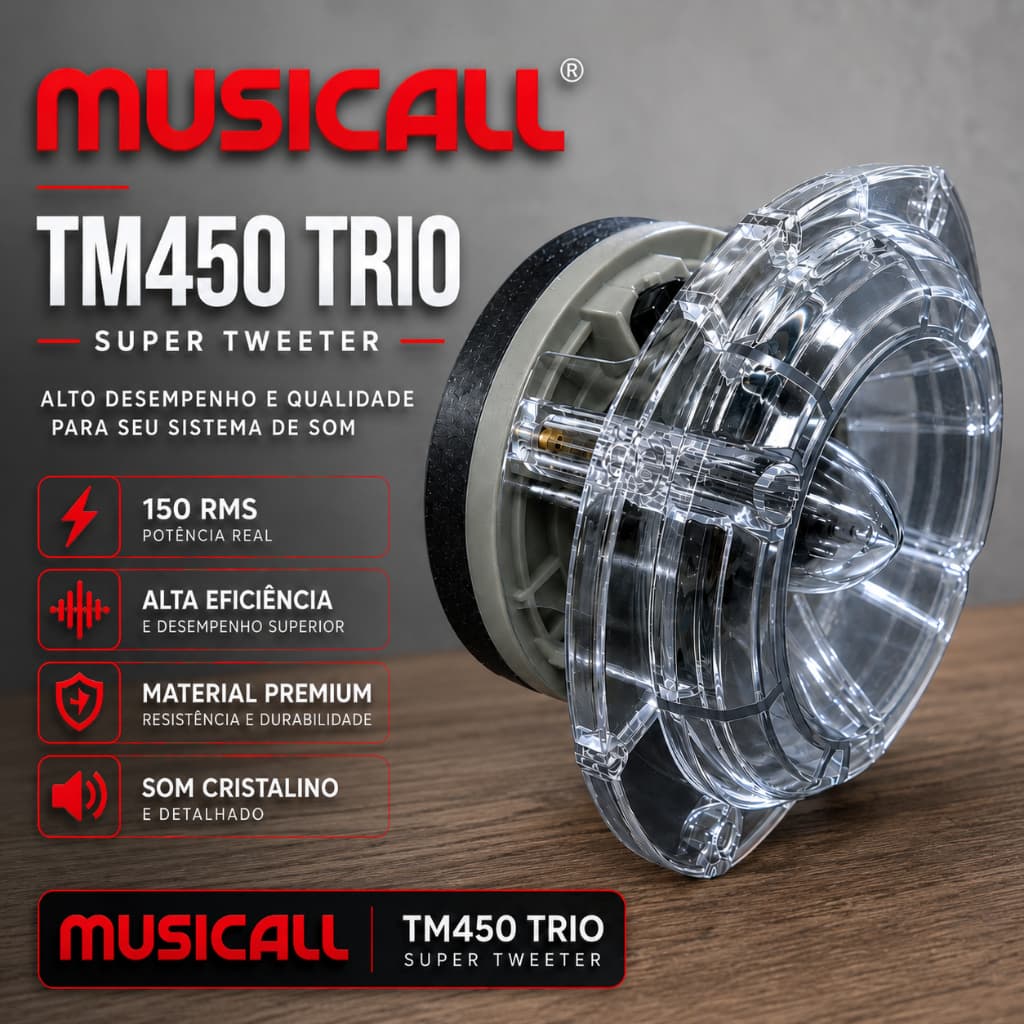 Super Tweeter St 450 Trio 150w Rms Musicall Tm450 8ohms 300w Para Som Automotivo Som Profissional Som Residencial Caixa
