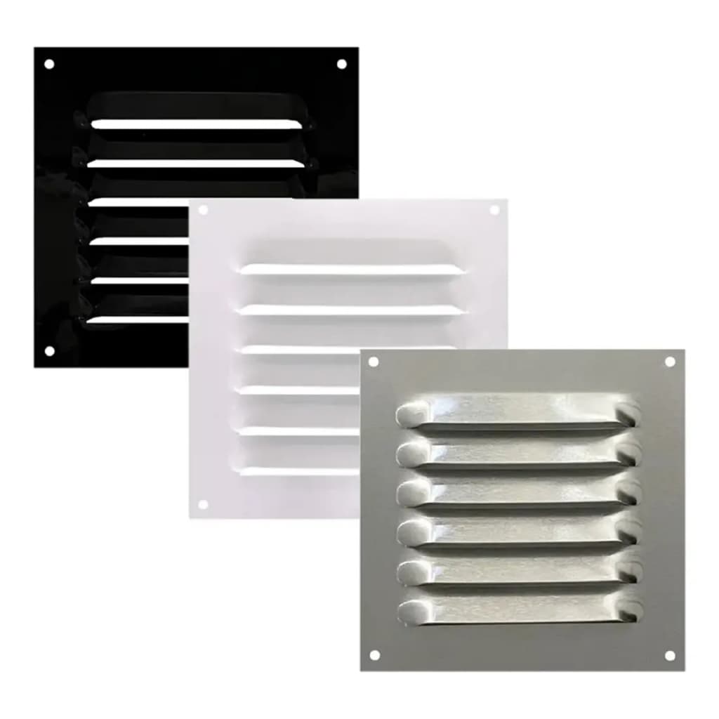 Grade Grelha De Ventilação De Alumínio Branca Preta 15x15cm Com Tela Contra Insetos