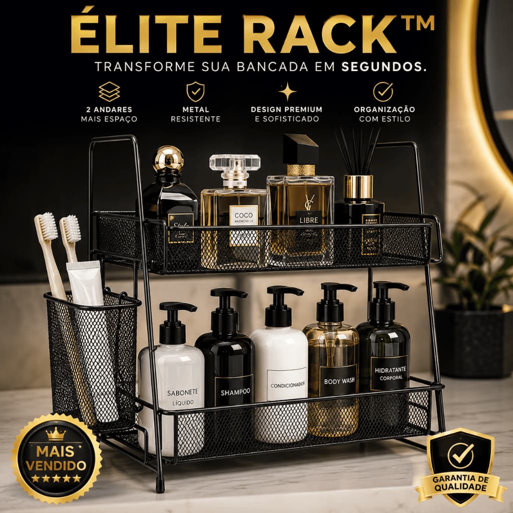 Organizador De Bancada 2 And Aramado Preto Porta Perfumes Cosméticos e Acessórios Cozinha Banheiro