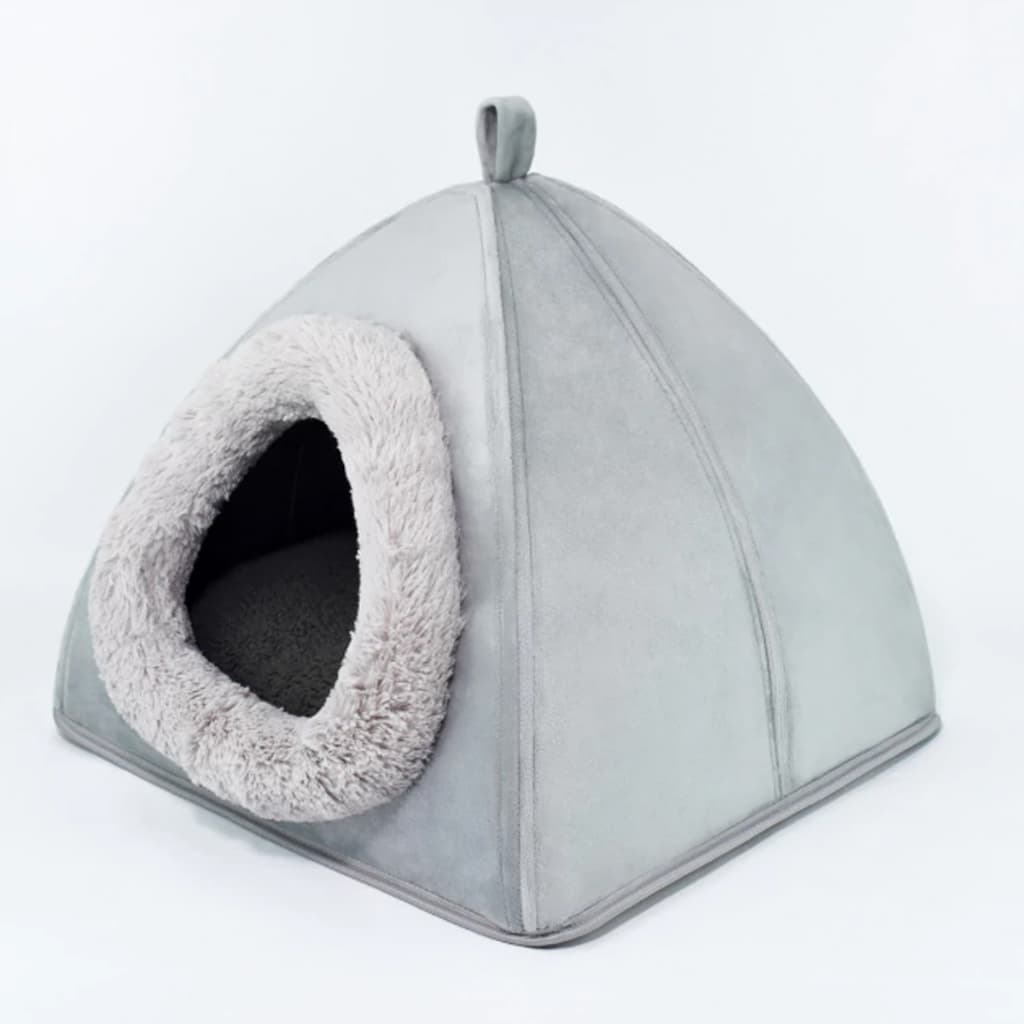 Caminha Toca Pet Quadrada Ferpa Pets Tam M C/ Almofada P/Dormir Removível Cinza