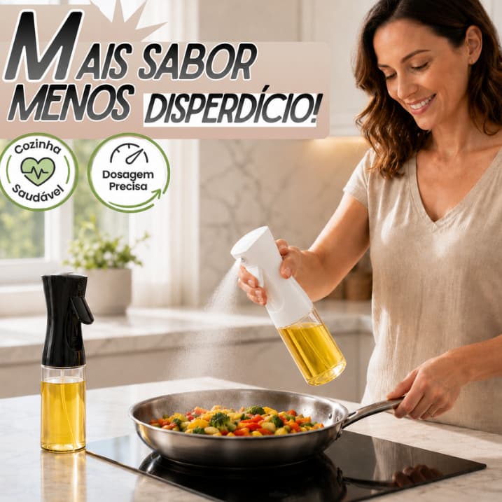 Spray Borrifador Dosador Galheteiro 2 em 1 Azeite Vinagre Oléo Modelo Vidro Cozinha