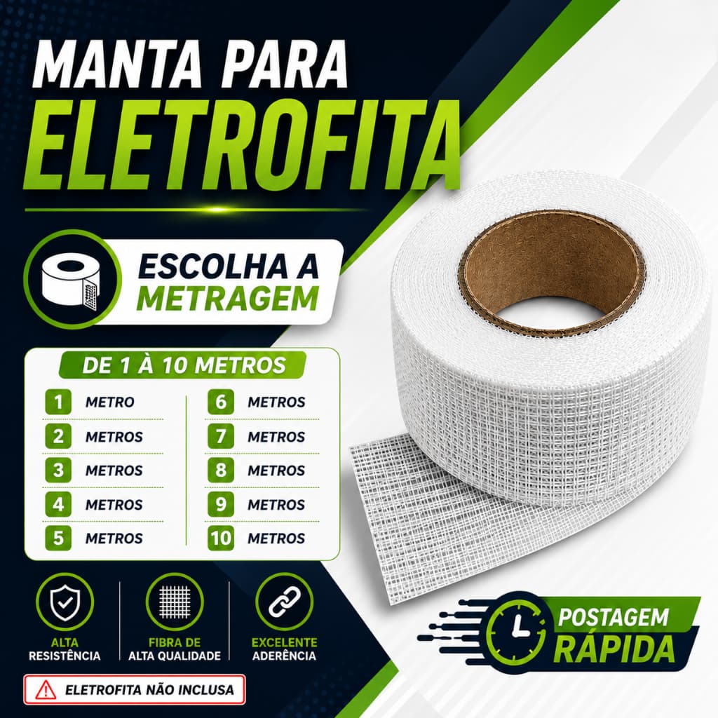 Tela Adesiva de fibra de vidro para Eletrofita- Manta para Eletrofita (1 á 10 METROS)