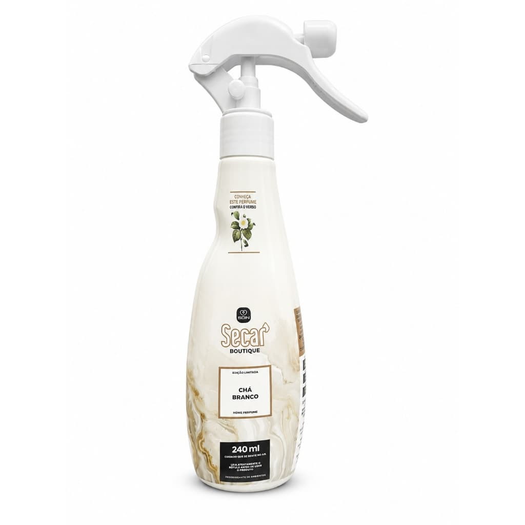 Home Perfume Chá Branco Secar Boutique 240ml Aromatizador de Ambientes Premium Neutraliza Odores Longa Duração