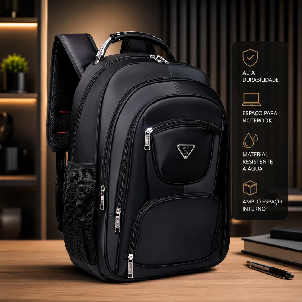 Mochila Bolsa Executiva  Impermeavel Para Notebook Trabalho Faculdade Reforçada