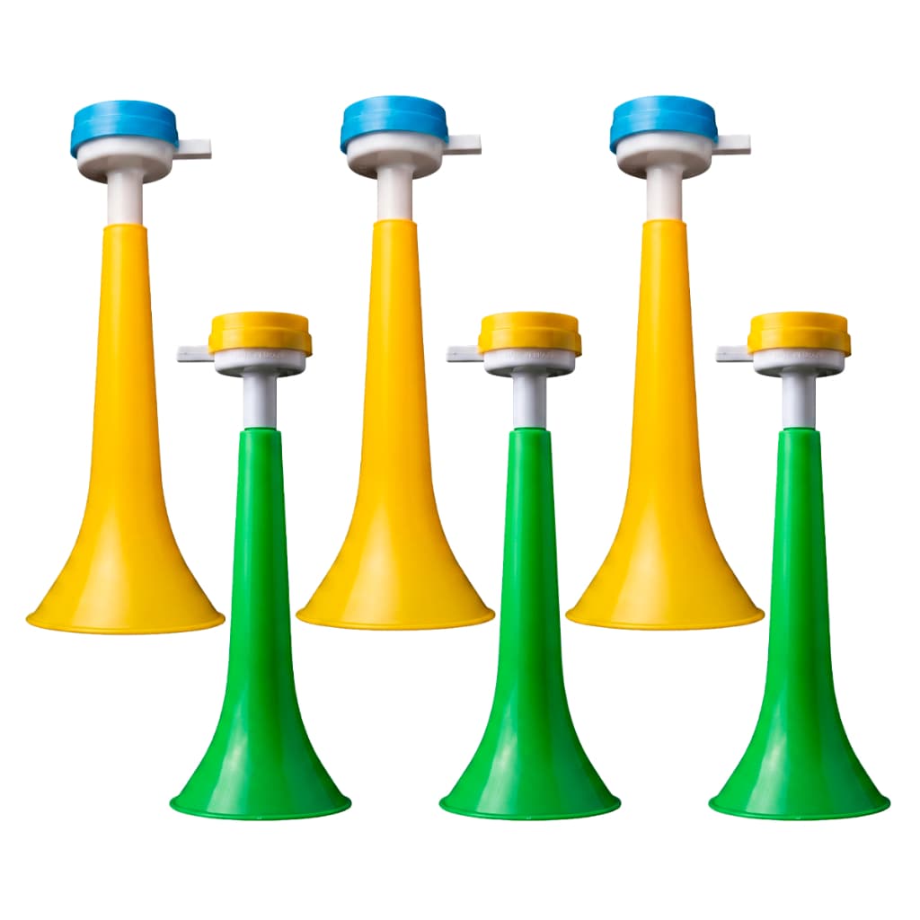 Kit 2 /4 /6 / 8 Cornetas Vuvuzela Copa Buzina Grande Brasil Verde Amarelo Festa Futebol Torcedor