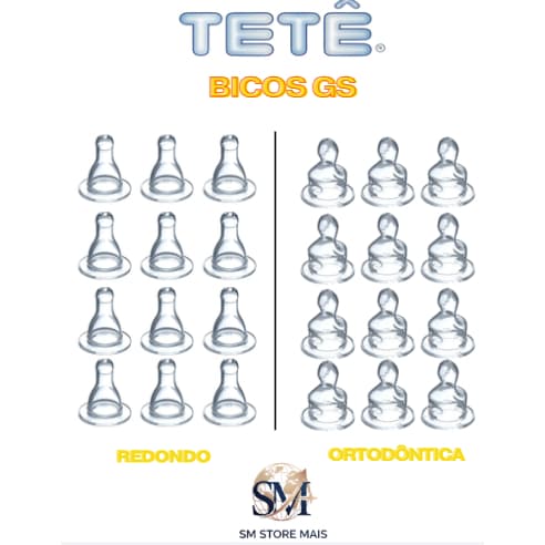 Kit 10  Bicos De Mamadeira Universal 100% Silicone Bico Ortodôntico (Chato) E Redondo