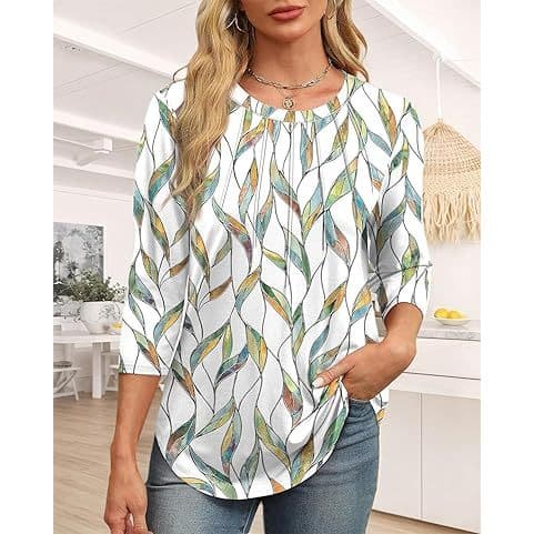 Blusa Feminina Manga 3/4 Estampada Casual Confortável