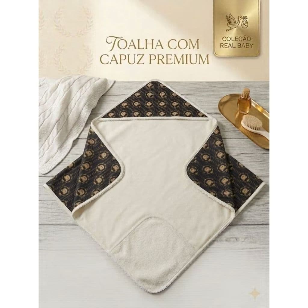 TOALHA DE BANHO PARA BEBÊ CO CAPUZ FORRADA COM TECIDO FRALDA PREMIUM 100% ALGODÃO/PRONTA ENTREGA