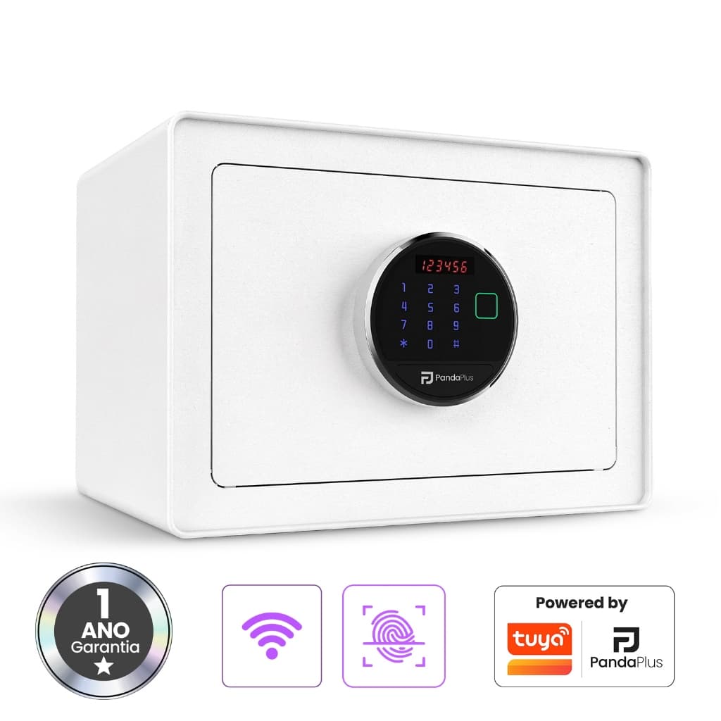 Cofre Eletrônico Digital Portátil Chave Senha Compatível Alexa Google Home Panda Plus Tuya 25x35x25