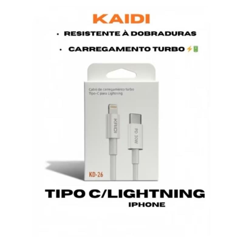 Cabo Kaidi Tipo-C para Tipo-C / Tipo-C para Lightning Carregamento Rápido