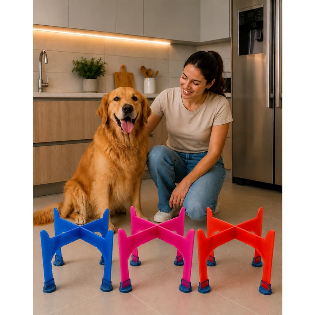 Suporte Elevado G para Comedouros e Bebedouros 1500ml Alto Ergonômico Color Articular Prático BPA Free Fácil de montar