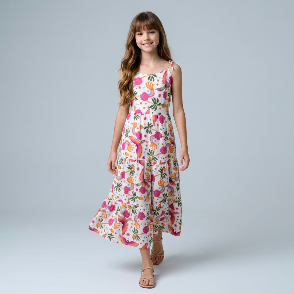 Vestido Tropical Vestido Floral Vestido Estampado Vestido Longo Vestido Leve Vestido Verão Vestido De Alcinha