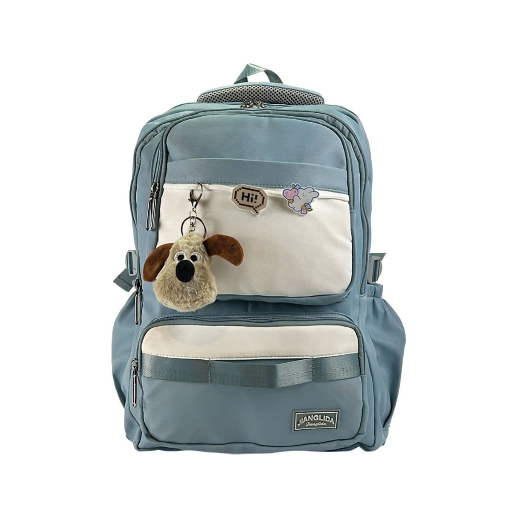 Mochila Escolar Feminina Juvenil Grande Impermeável com Chaveiro e Bolsos Organizadores