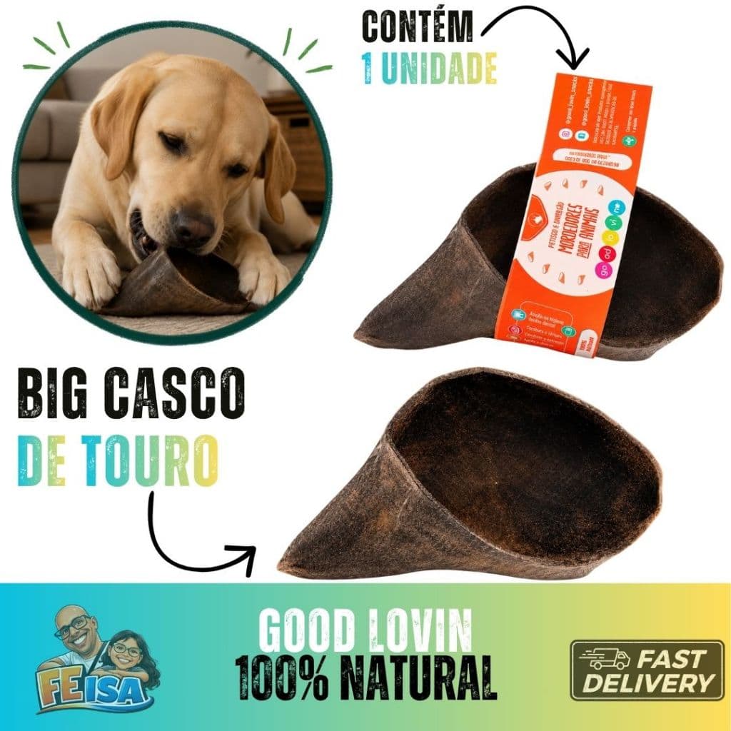 Mordedor 100% Natural Good Lovin Big Casco de Touro Cão