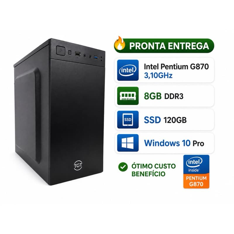 Computador CPU | intel i3, i5 e Pentium, 2º ou 3º Geração | 8GB RAM | HD 320GB | ideal para trabalho e Escritório