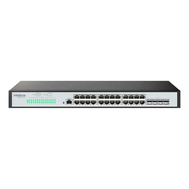 Switch Intelbras 24 Portas+ 4 SFP+ 10Gbps Gerenciável S3028G-B Lite Alto Desempenho empresarial