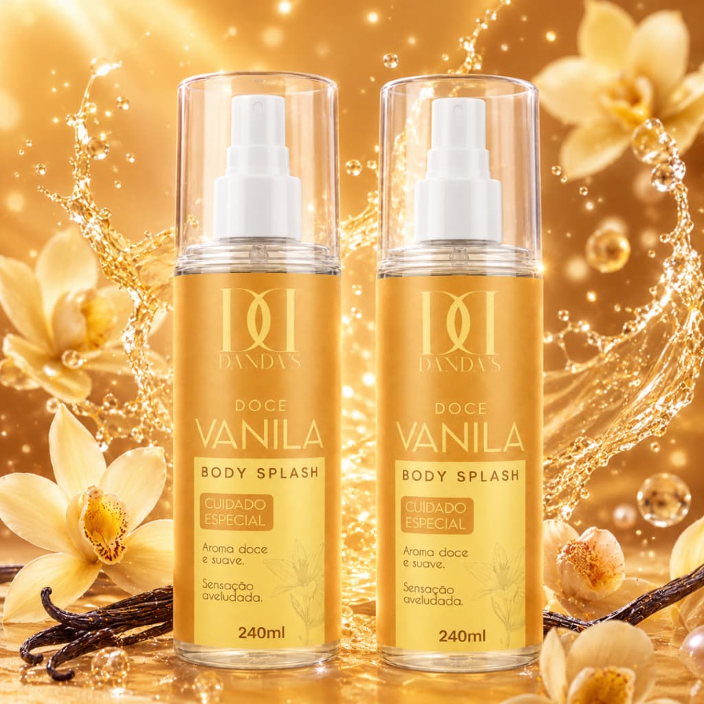 Kit 2 Desodorante Body Splash Corporal Perfume Colônia Fragrância Duradoura Feminino Vanila 240ml
