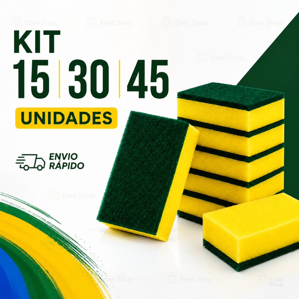 Kit Bucha Esponja Lava Louça Dupla Face Multiuso Cozinha Limpeza Alta Durabilidade