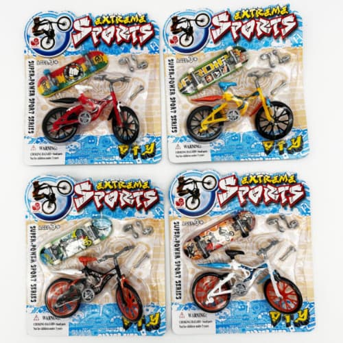 Kit Brinquedo Skate de Dedo e Bike 2 em 1 com Acessórios Esportes Radicais Ajuda Coordenação