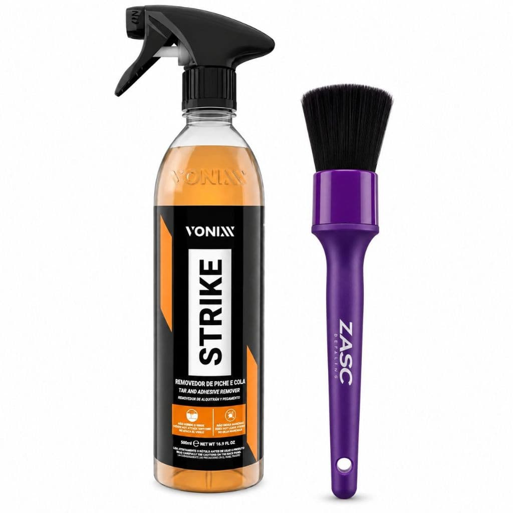 Strike Vonixx 500ml Removedor de Piche e Cola + Pincel Zacs Roxo Car Care Automotivo