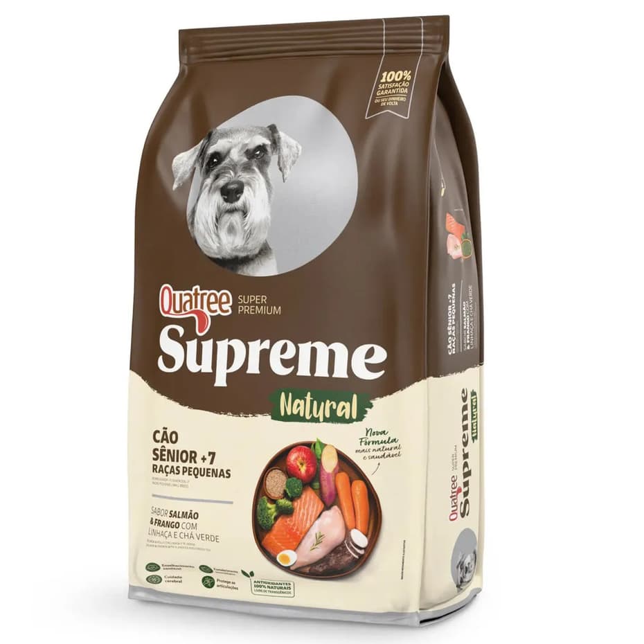 Ração Cães Quatree Supreme Sênior +7 2,5kg Porte Pequeno Frango Salmão