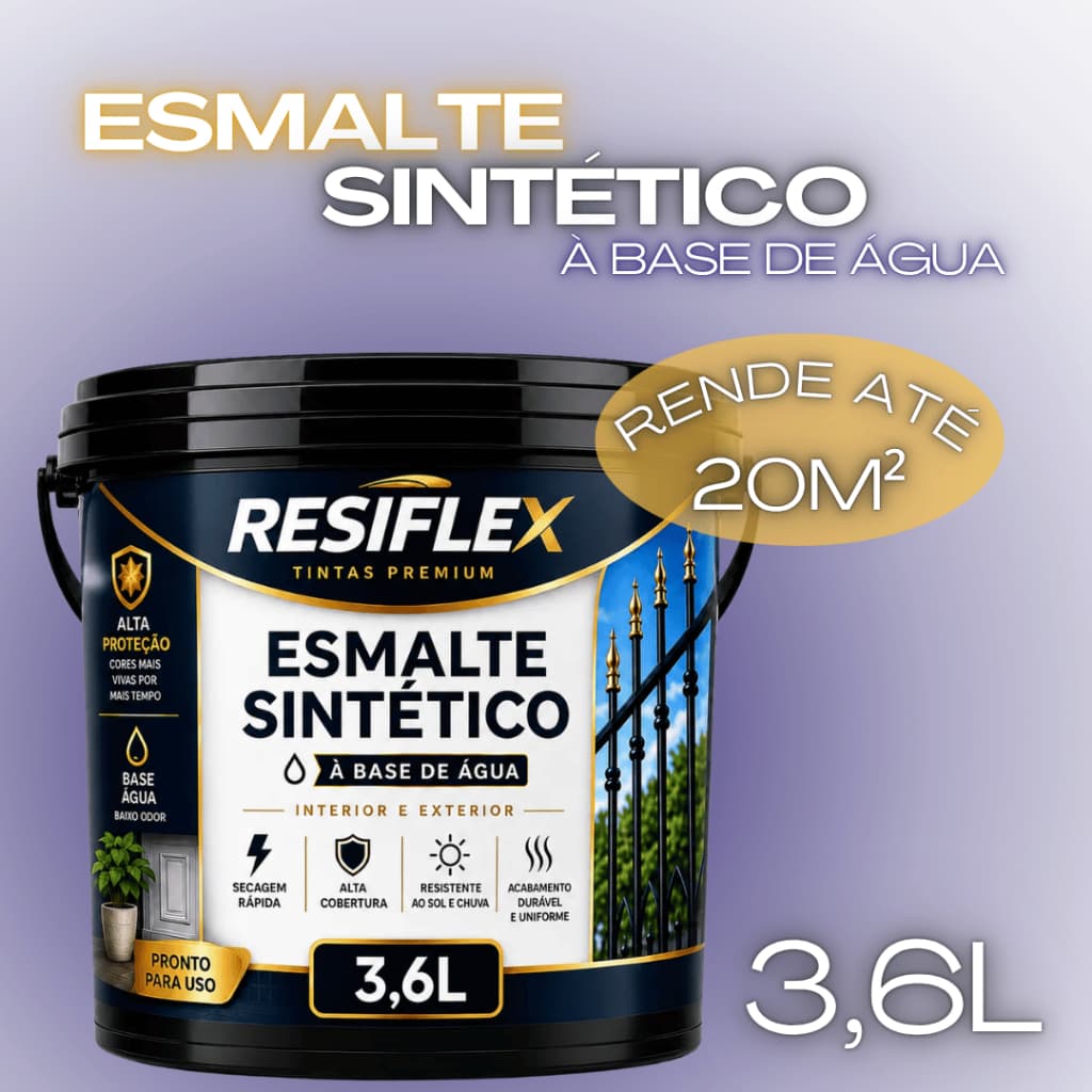 Esmalte Sintético À Base De Água 3,6L Para Pintura De Portas Portões E Grades