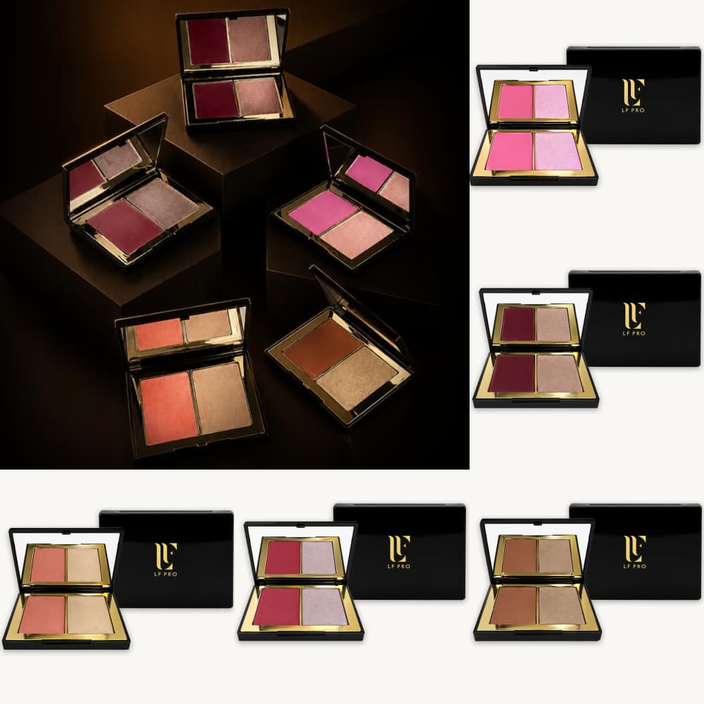 Cream Color Blush E Iluminador Cremoso Paleta Duo LF Pro LFPRO