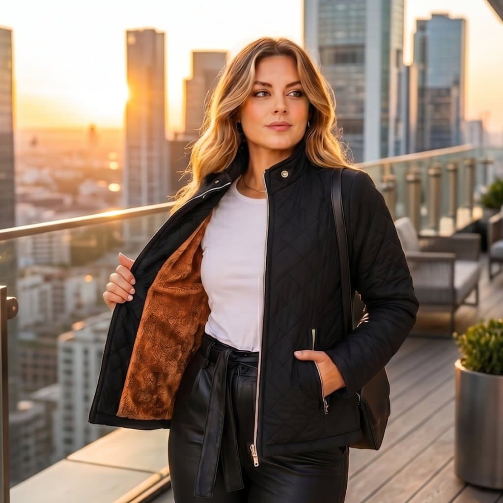 Jaqueta Feminina Puffer Forrada com Pelúcia Matelado Nylon Gominho Blusa Bobojaco Para Frio