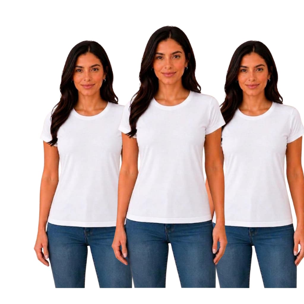 Combo 3 Camisetas Femininas Viscolycra Kit Dia A Dia Confortável