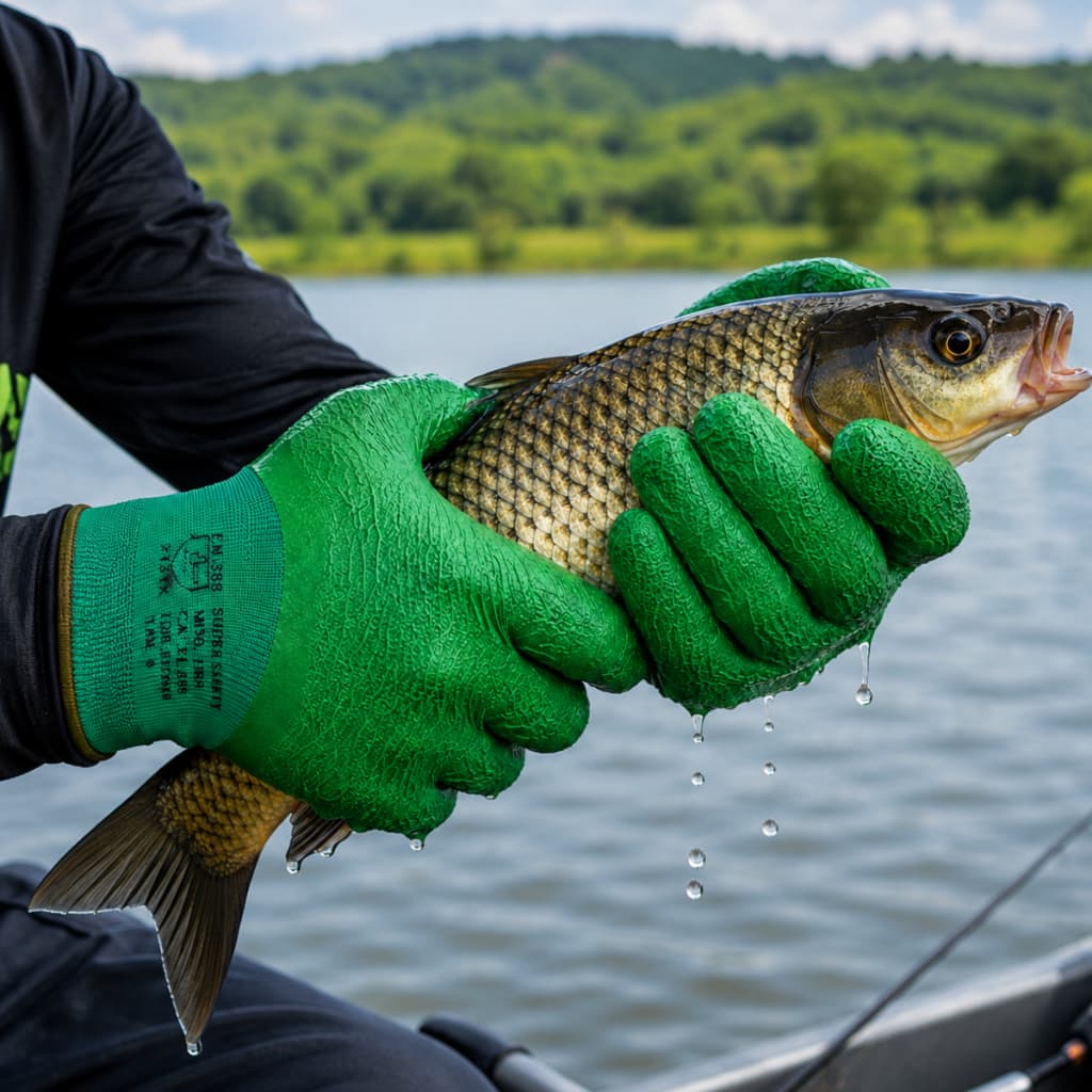 Luva Pesca Pescador Pegar Peixe Corrugada Antiderrapante Premium
