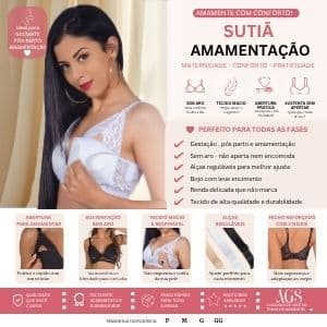 Sutiã Amamentação Renda Com Bojo Sem Aro Maternidade Premium