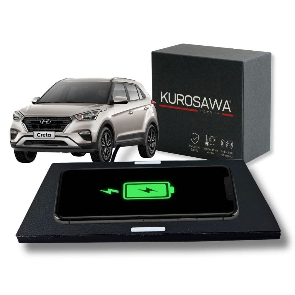 Carregador por Indução Automotivo Hyundai Creta 17.2w Sem fio, Encaixe Perfeito