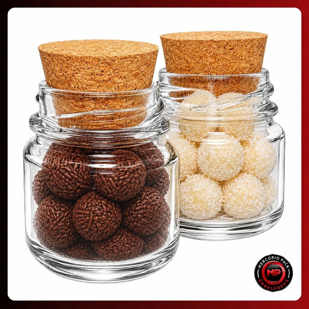 Kit 20 Mini Pote de Vidro 40ml Rolha Cortiça Potinho de Vidro para Mini Velas Lembrancinhas