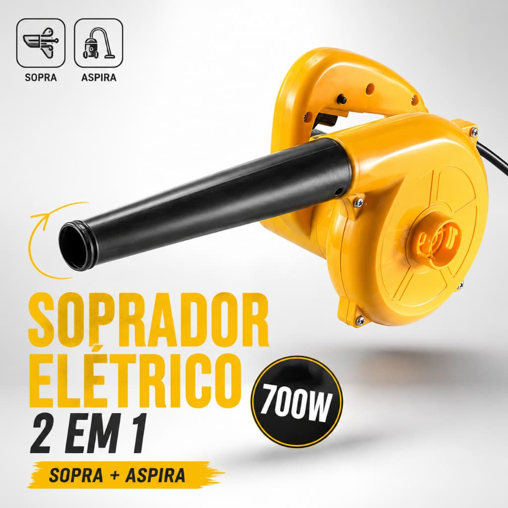 Soprador Aspirador Elétrico Folhas E Resíduos 600w