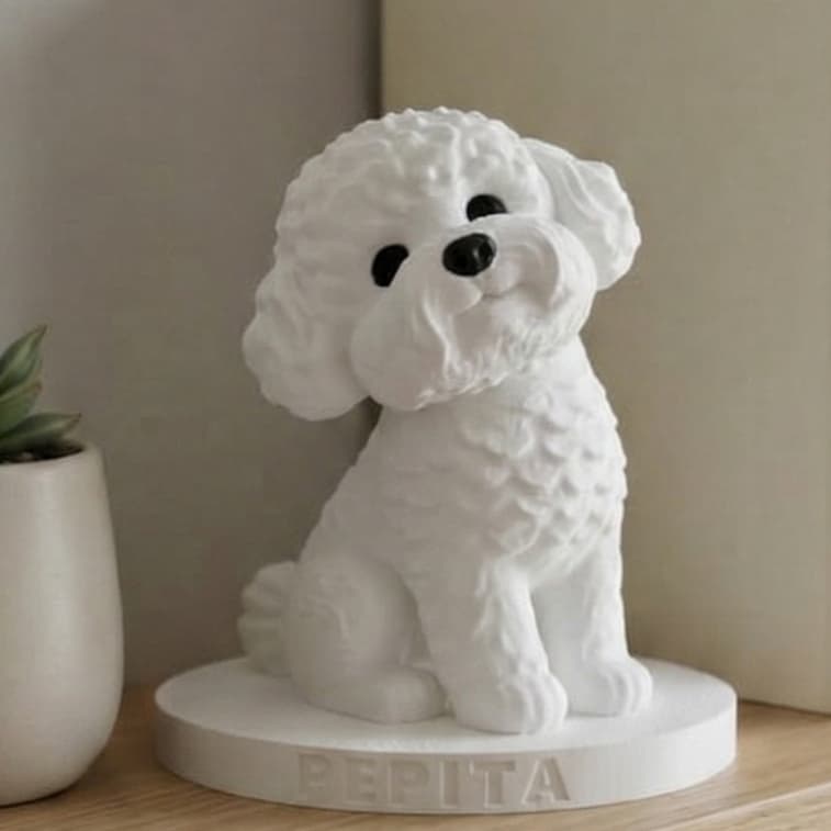 Miniatura Cachorro Poodle Pet Enfeite Presente Decorativo Prateleira Opção Nome