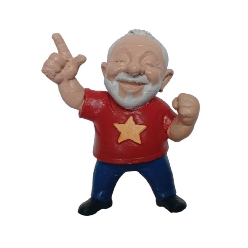 Miniatura 3D Pintada a Mão Estilo Caricatura | Presidente Lula - Versão para Pintura ou Pintada à Mão