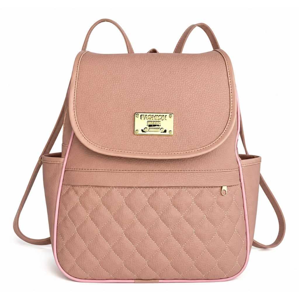 Bolsa Mochila Feminina de Costas Courino Elegante com Alças Reguláveis