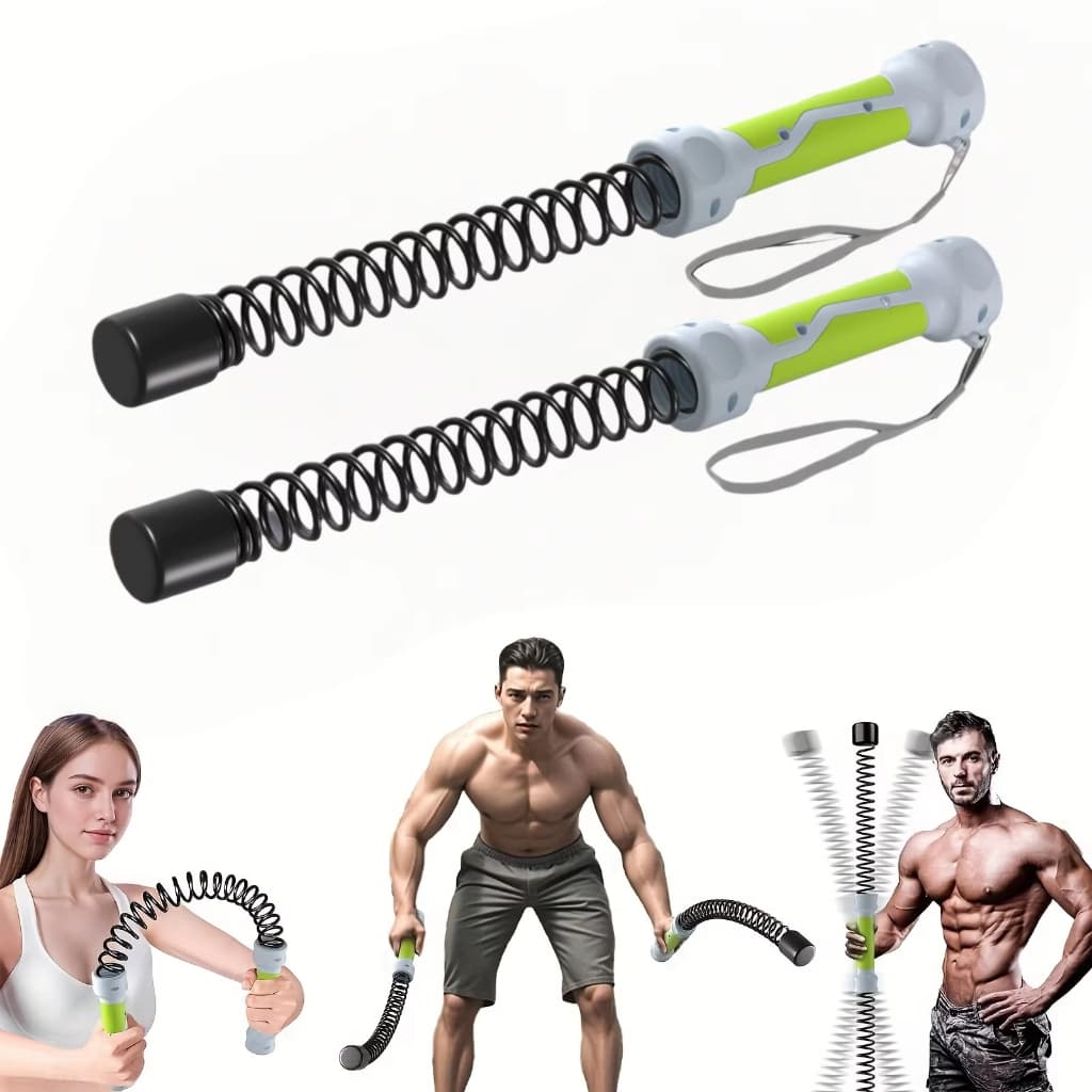 Vara de Treino Sem Corda 3 em 1 Flexível Mola de Aço Treino Braço Costas Abdomem Fitness Casa
