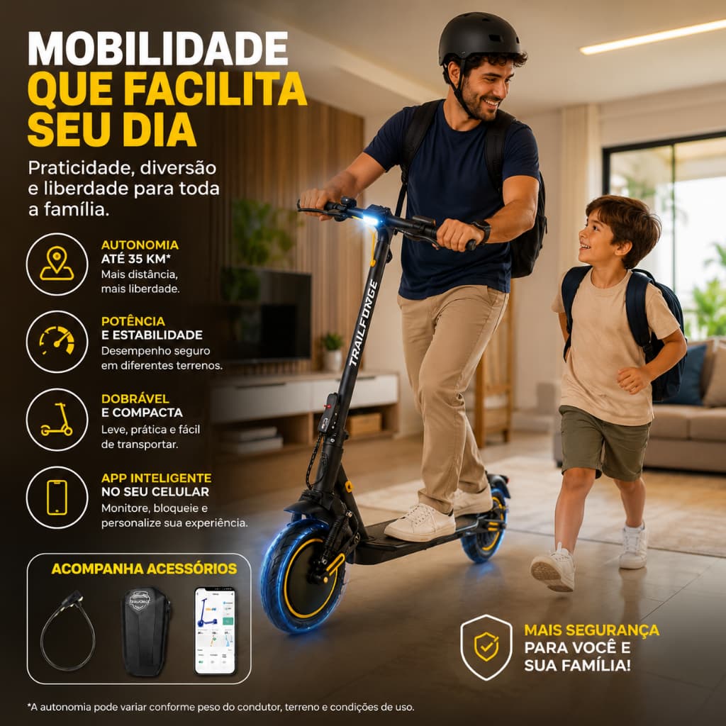 Electric Scooter 10 inch 600W 10.4AH 35km Autonomy APP bluetooth