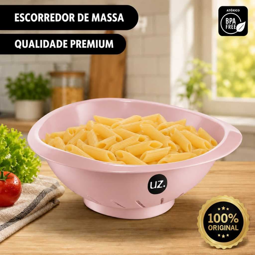 Escorredor De Massa Rosa Multiuso Premium Uz