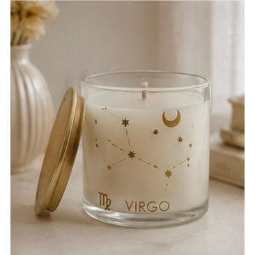 Vela Aromática 180g Cera de Coco | Presente Signo Virgem | Coleção Zodíaco Lumelis