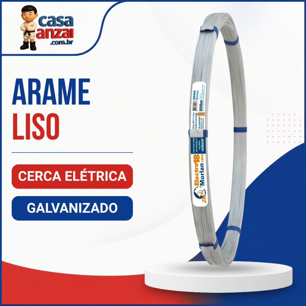 Arame Liso Galvanizado Para Cerca Elétrica Morlan 500 Metros / 1000 Metros