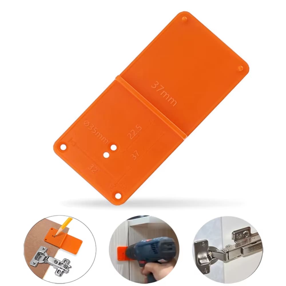 Localizador Guia Furo Dobradiça Caneco 35mm Marcador Lateral Armário Profissional Gabarito De Dobradica Prático Leve