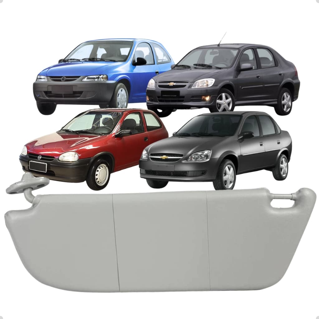 QUEBRA SOL CINZA COM BOLSA PRISMA CELTA CORSA NOVO CLASSIC 1994 1995 A 2015 LADO ESQUERDO MOTORISTA