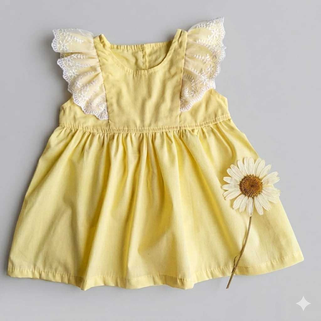 vestido amarelo infantil luxo  babado com renda